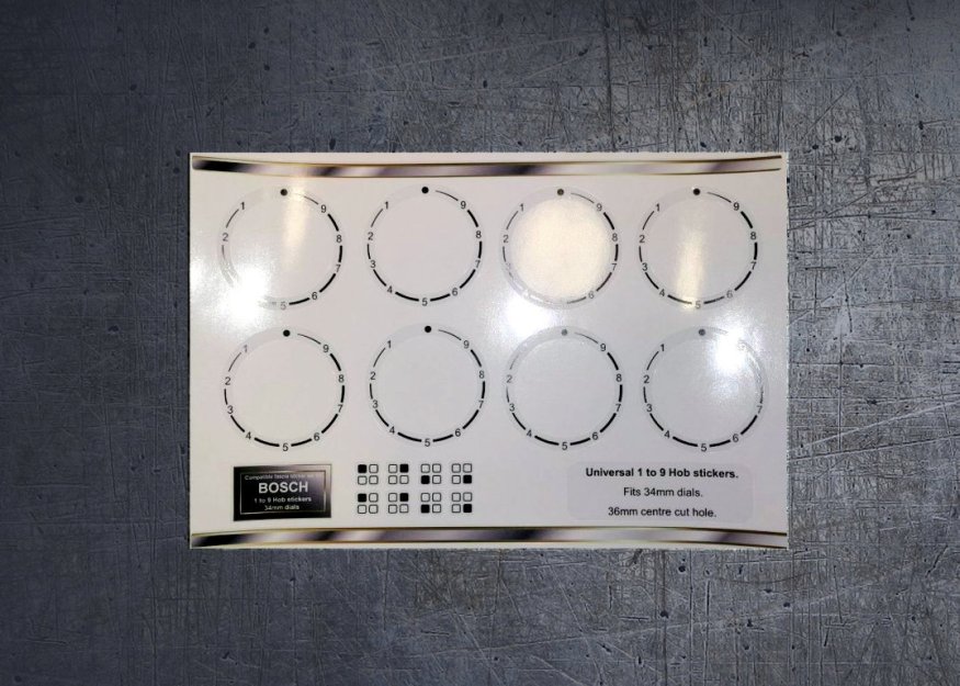 (image for) Universal 1 to 9 anticlockwise hob stickers. - Click Image to Close