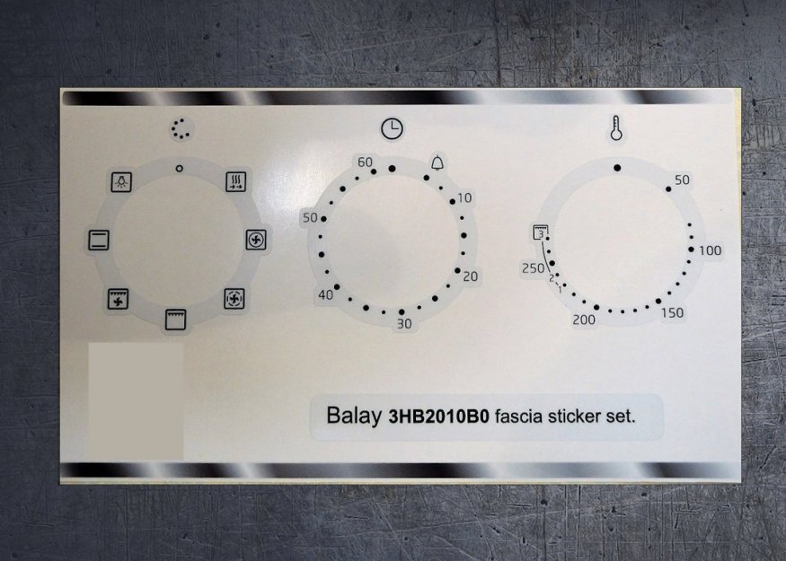 (image for) Balay 3HB2010B0 compatible oven fascia sticker set. - Click Image to Close