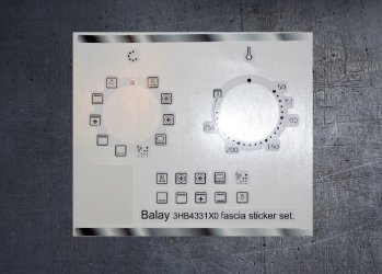 (image for) Balay 3HB4331X0 compatible oven fascia sticker set.