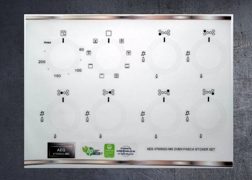 (image for) AEG 47009GO-MN compatible fascia sticker set. - Click Image to Close