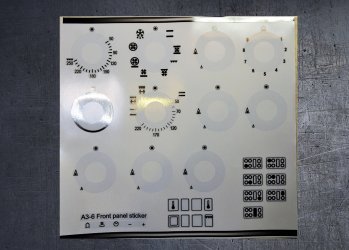 (image for) Smeg A3-6 range oven compatible fascia sticker set.