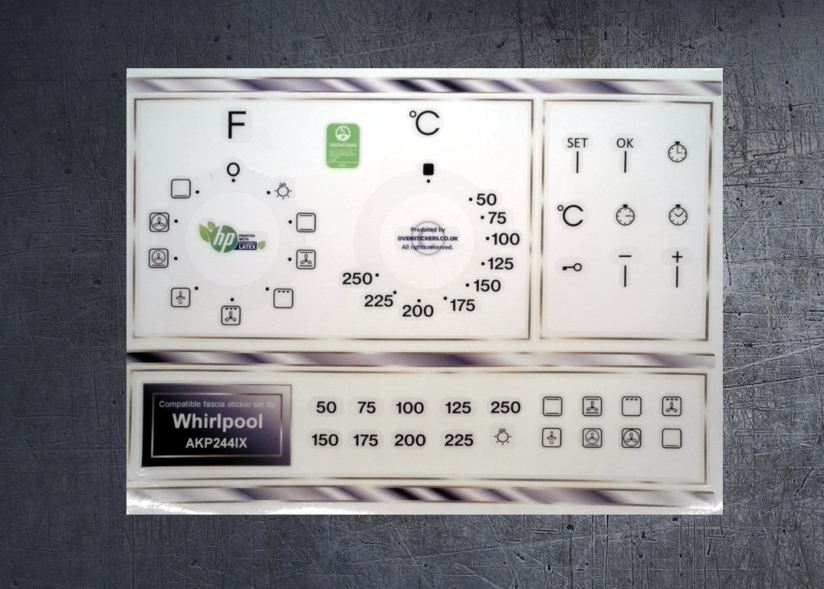 (image for) Whirlpool AKP244 IX Compatible fascia vinyl sticker set. - Click Image to Close