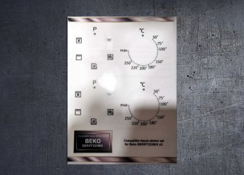 (image for) Beko BBRIFF22300X Compatible fascia sticker set x2.