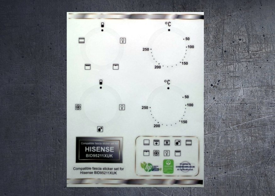 (image for) Hisense BID95211XUK Compatible fascia sticker set. - Click Image to Close