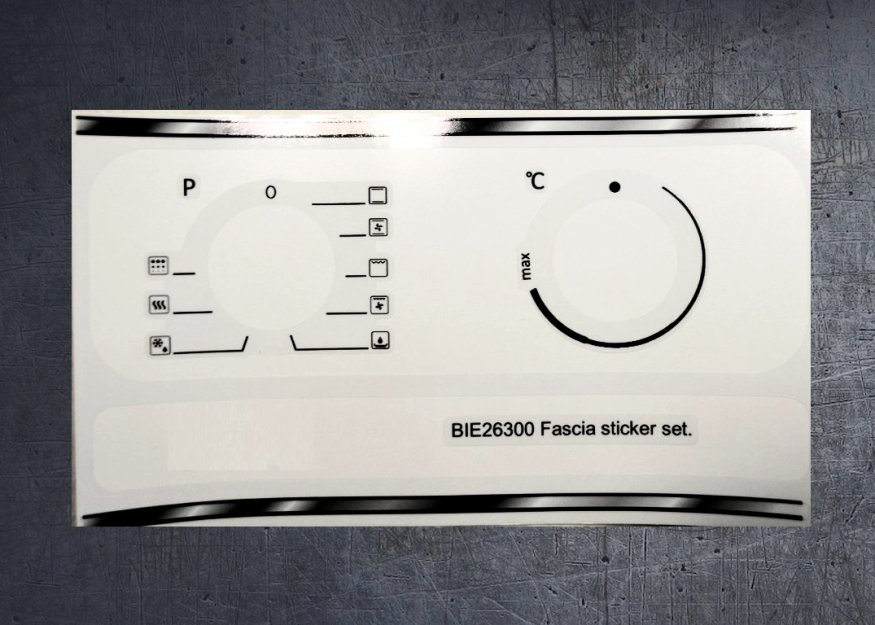 (image for) Beko BIE26300 compatible fascia sticker set. - Click Image to Close