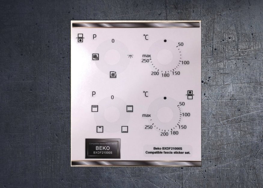 (image for) Beko BXDF21000S compatible fascia sticker set. - Click Image to Close