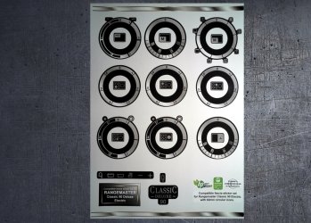 (image for) Rangemaster Classic deluxe 90 Electric compatible fascia sticker set, 62mm.