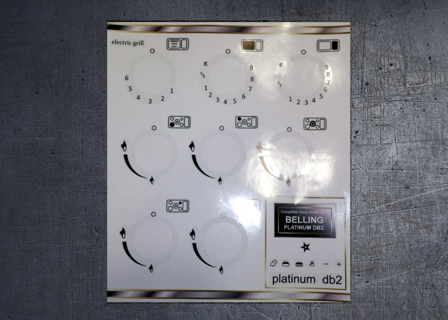 (image for) Belling Platinum DB2 compatible fascia sticker set. - Click Image to Close