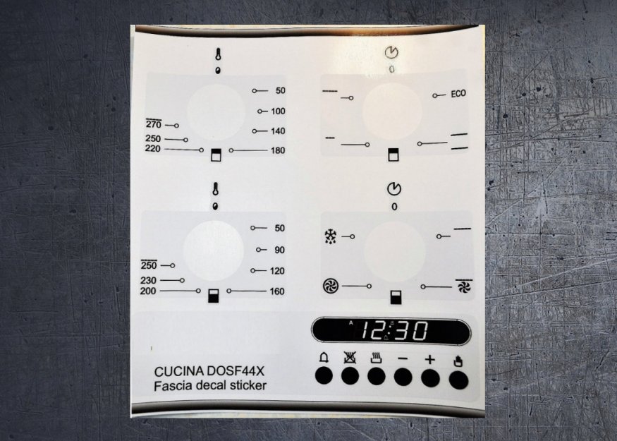 (image for) Smeg Cucina DOSF44X compatible fascia sticker set. - Click Image to Close