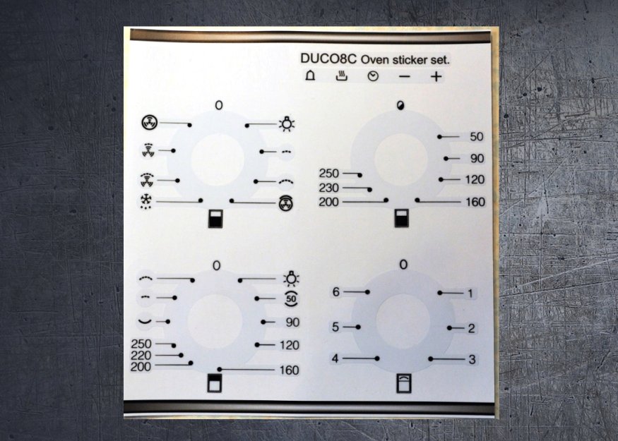 (image for) Smeg DUCO8C compatible fascia sticker set. - Click Image to Close