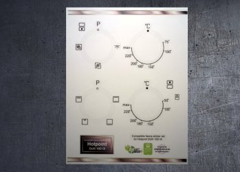 (image for) Hotpoint DUH 10D IX Compatible fascia sticker set.