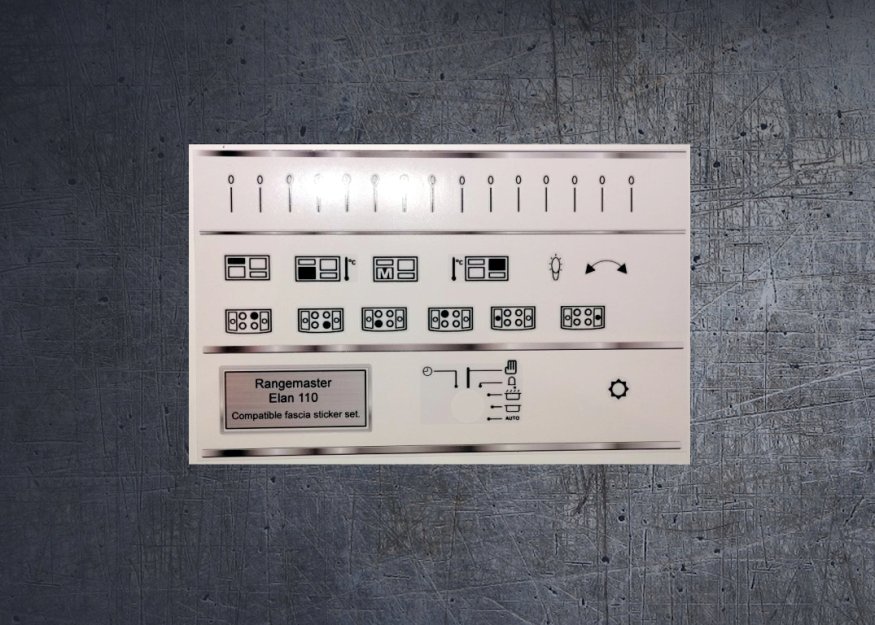 (image for) Rangemaster Elan 110 Compatible fascia sticker set. - Click Image to Close