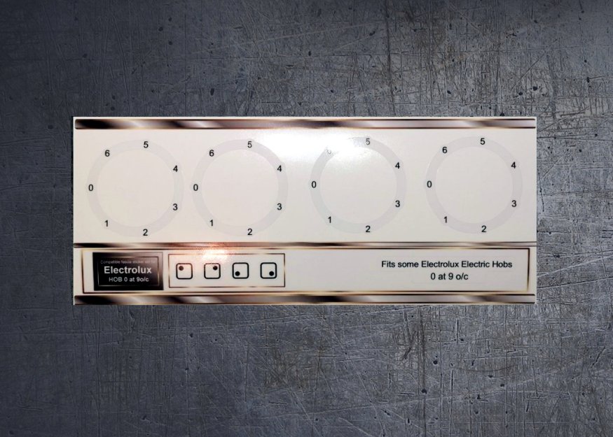 (image for) Electrolux Electric hob 0 at 9 compatible fascia sticker set. - Click Image to Close