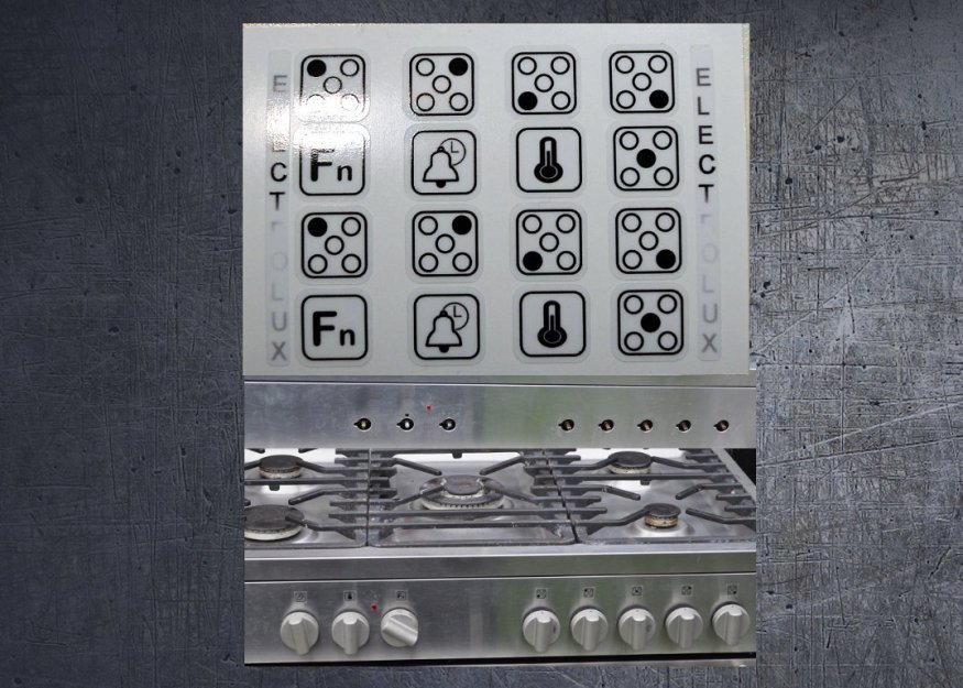 (image for) Electrolux duel fuel range oven compatible fascia stickers. - Click Image to Close