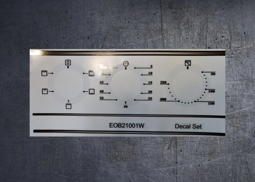 (image for) Electrolux EOB21001W compatible panel fascia sticker set. - Click Image to Close