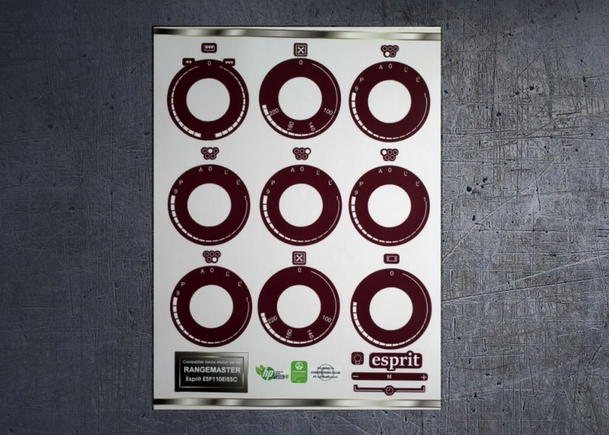 (image for) Rangemaster Esprit 110 induction compatible fascia stickers. - Click Image to Close