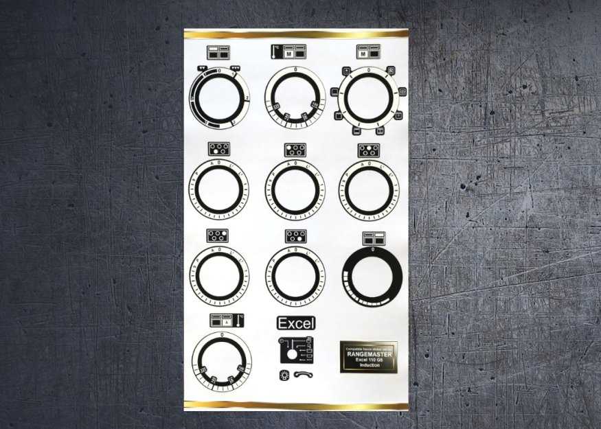 (image for) Rangemaster Excel Induction G5 Compatible fascia sticker set. - Click Image to Close