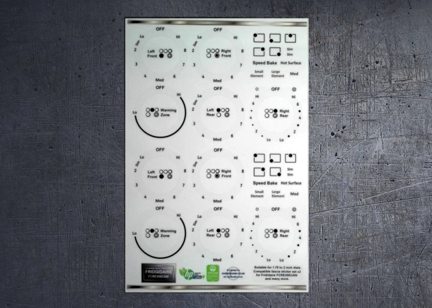 (image for) Frigidaire FCRE305CAW plus others compatible fascia sticker set. - Click Image to Close