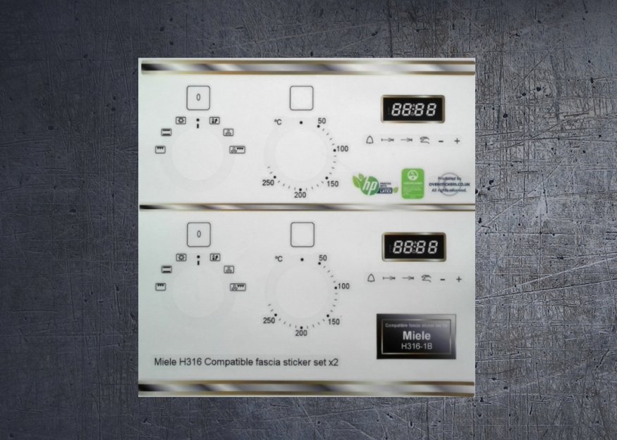 (image for) Miele H316 Compatible fascia sticker set. - Click Image to Close