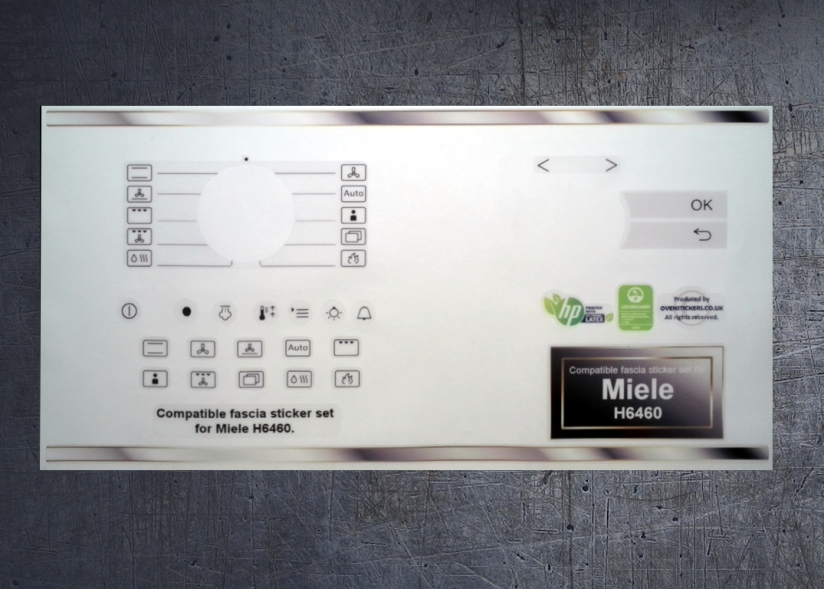 (image for) Miele H6460 Compatible panel fascia sticker set. - Click Image to Close