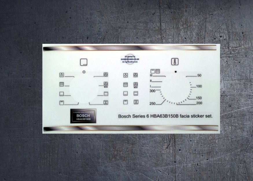 (image for) Bosch HBA63B150B compatible fascia sticker set. - Click Image to Close