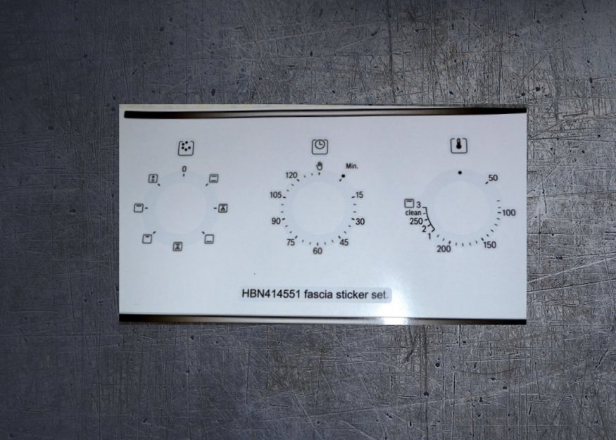 (image for) Bosch HBN414551 compatible front fascia sticker set. - Click Image to Close