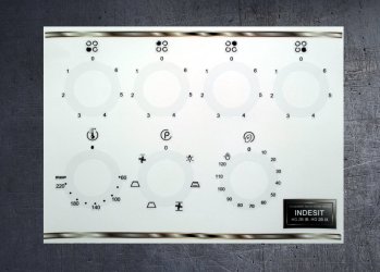 (image for) INDESIT HG 2B IB, HG 2B IX IB compatible fascia sticker set.