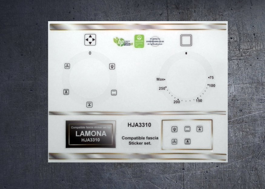 (image for) Lamona HJA3310 compatible oven fascia sticker set. - Click Image to Close