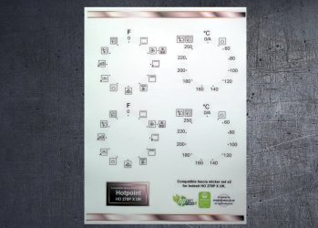 (image for) Hotpoint HO 278P X UK Compatible fascia sticker set x2.