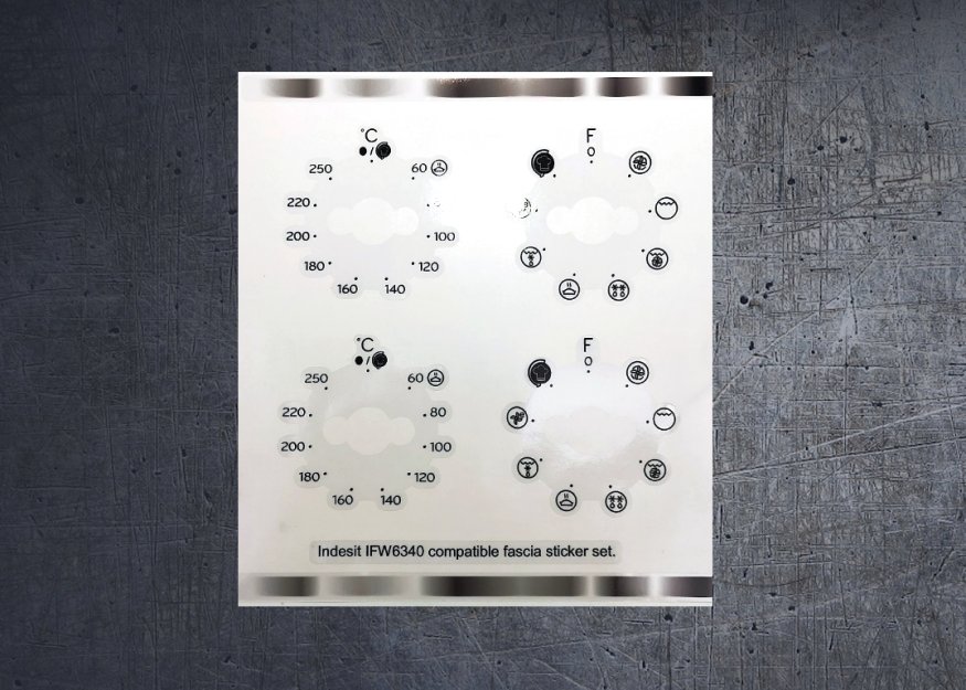 (image for) INDESIT IFW 6340 compatible fascia sticker set. - Click Image to Close