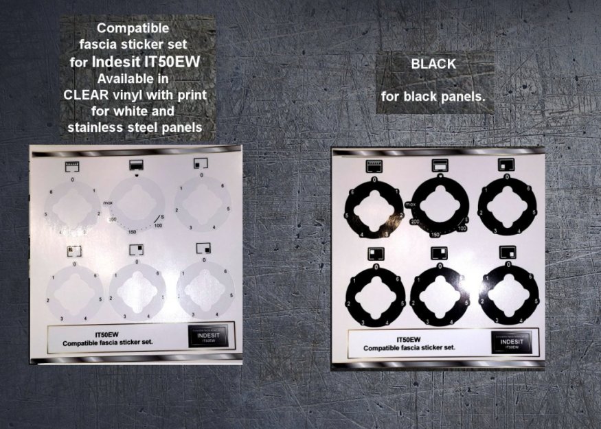 (image for) INDESIT IT50EW Compatible fascia sticker set for worn fronts. - Click Image to Close