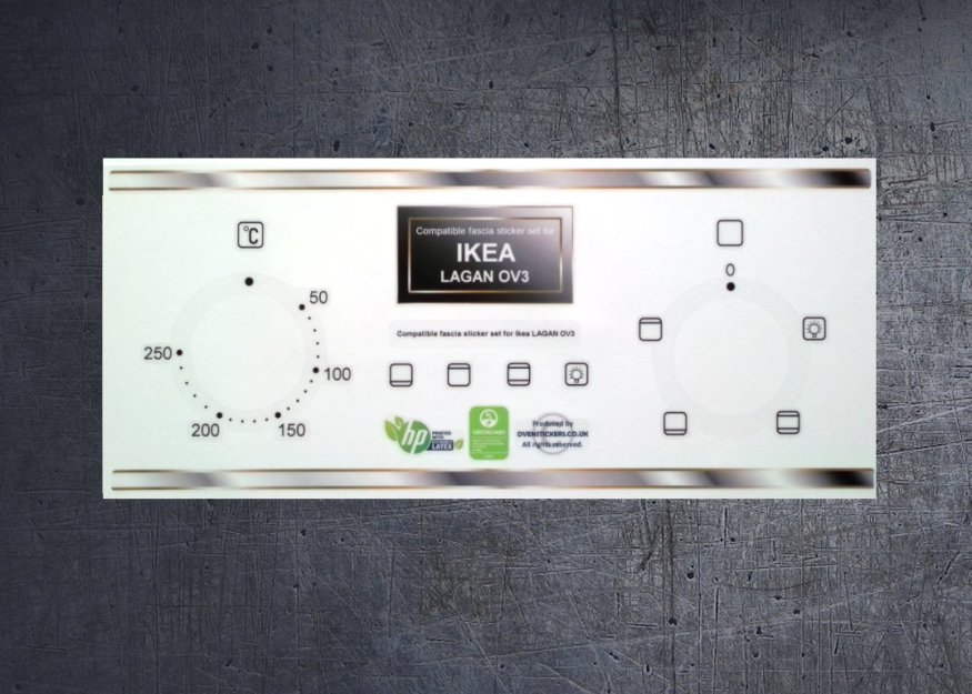 (image for) IKEA LAGAN OV3 oven compatible fascia sticker set. - Click Image to Close