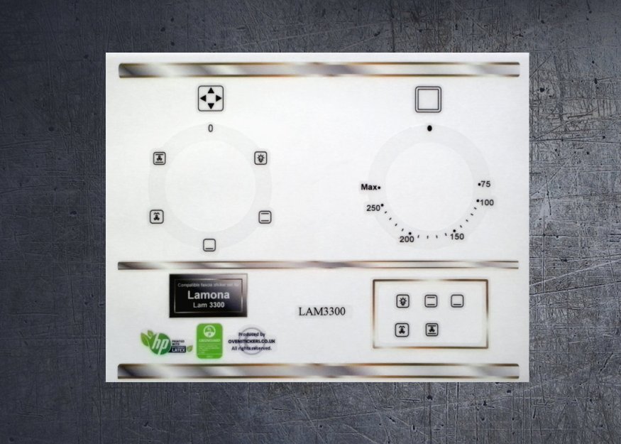 (image for) Lamona LAM3300 fan oven compatible panel fascia sticker set. - Click Image to Close