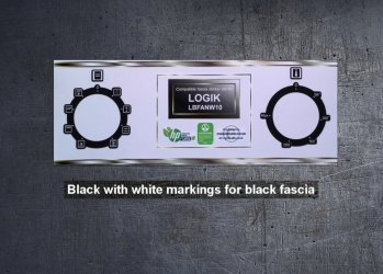 (image for) Logik LBFANX10, LBFANW10 compatible fascia sticker set.