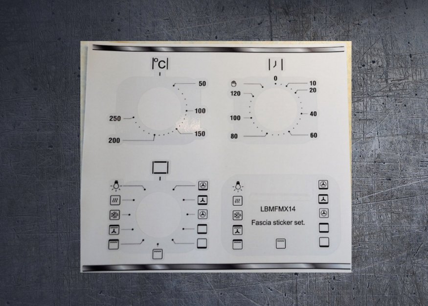 (image for) Logik LBFMX14 compatible panel fascia sticker set. - Click Image to Close