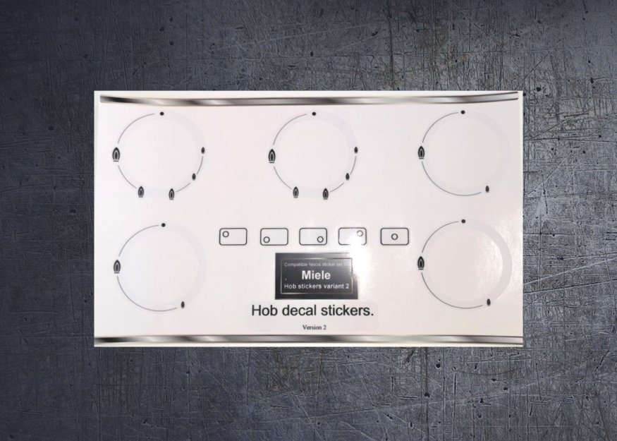(image for) Miele Gas Hob Type 2 Compatible fascia sticker set. - Click Image to Close