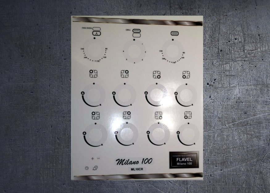 (image for) Flavel Milano 100 ML10CR compatible panel fascia sticker set. - Click Image to Close