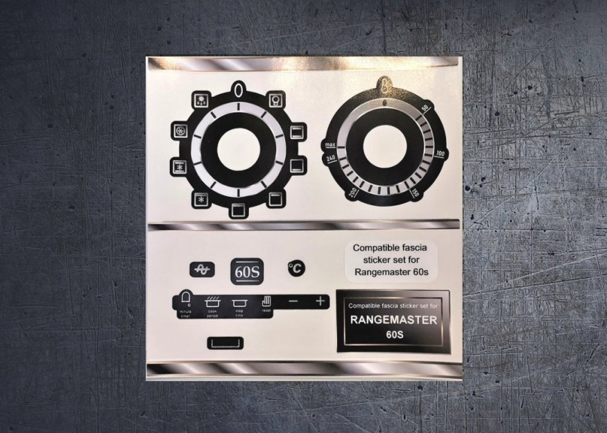 (image for) Rangemaster 60S compatible fascia panel sticker set. - Click Image to Close