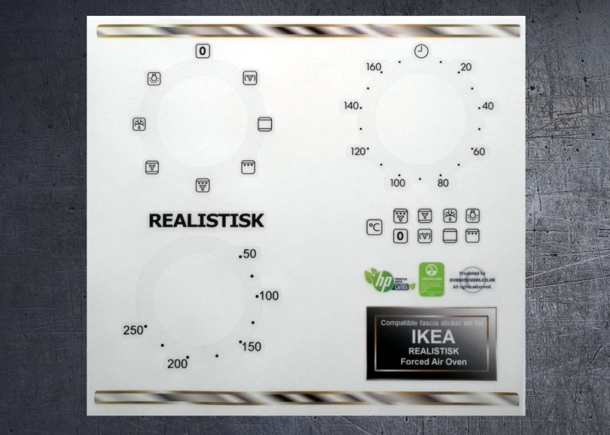 (image for) IKEA REALISTIK Forced air compatible panel fascia sticker set. - Click Image to Close