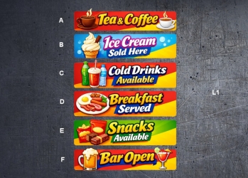 L1 Rectangle catering stickers, various types. (image for) L1 Rectangle catering stickers, various types.