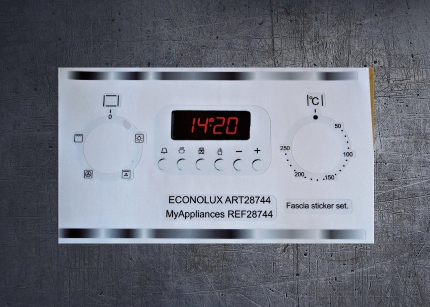 (image for) Econolux (myappliances) Art28744, Ref28744 compatible panel fascia sticker set. - Click Image to Close