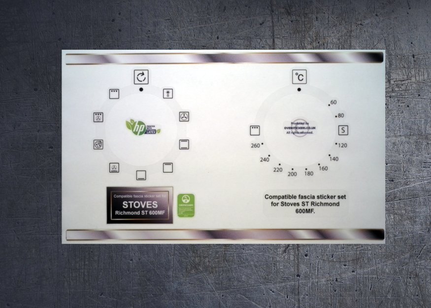 (image for) Stoves ST Richmond 600MF compatible fascia sticker set. - Click Image to Close