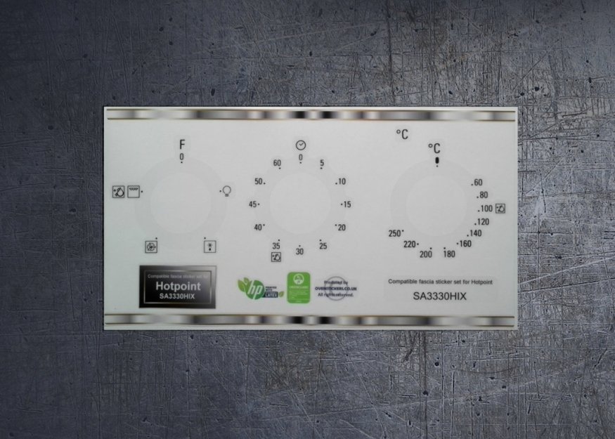 (image for) Hotpoint SA3330HIX compatible fascia sticker set. - Click Image to Close