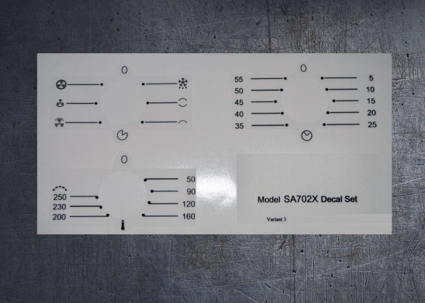 (image for) Smeg SA702X compatible panel fascia sticker set. - Click Image to Close