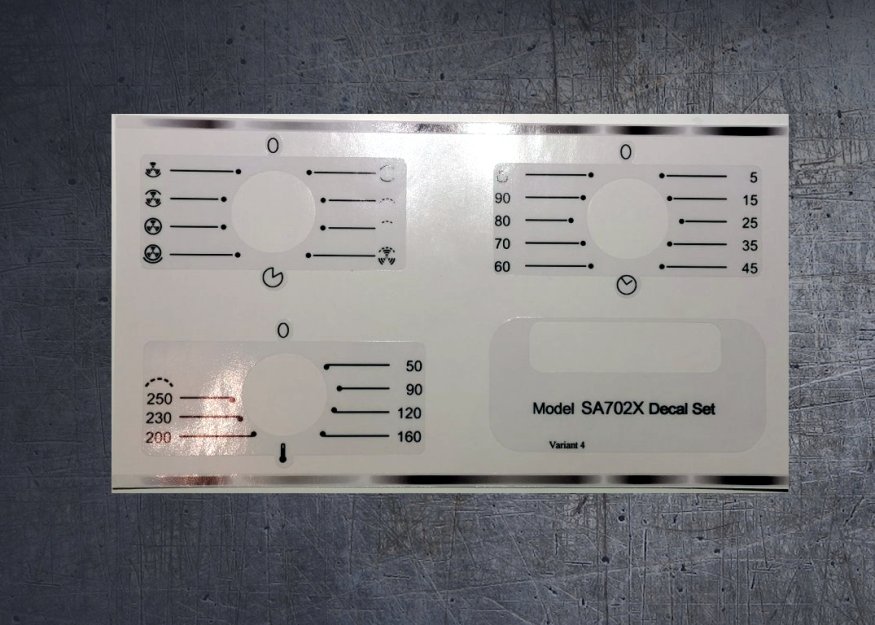 (image for) Smeg SA702X compatible panel fascia sticker set. - Click Image to Close