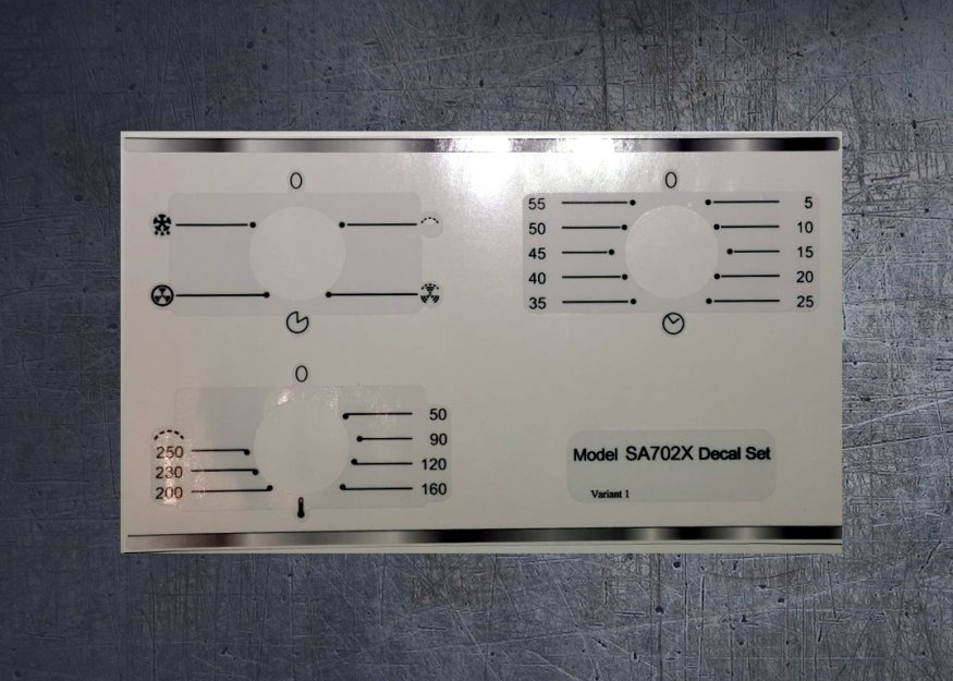 (image for) Smeg SA702X compatible panel fascia sticker set. - Click Image to Close
