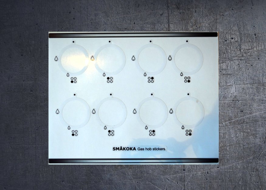 (image for) IKEA Smakoka gas hob compatible fascia sticker set. - Click Image to Close