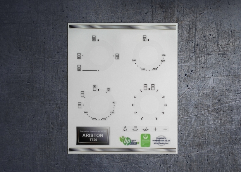 (image for) Ariston T720 compatible oven fascia sticker set. - Click Image to Close