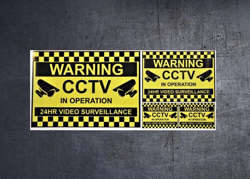 (image for) WARNING CCTV 24HR SURVEILLANCE Vinyl sticker set - Click Image to Close
