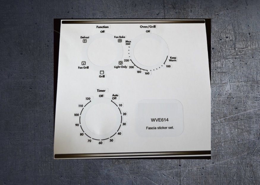 (image for) Westinghouse WVE614 compatible panel fascia sticker set. - Click Image to Close